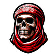 illustration design logo a skull with turban