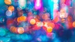 Defocused Visions In the midst of a bustling rush hour the background transforms into a miragelike vision with shapes and colors blending together in a mesmerizing display. .