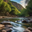 A tranquil river flowing through a rocky canyon5