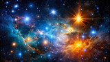 Fototapeta  - Space glowing stars galaxy background. Generative ai