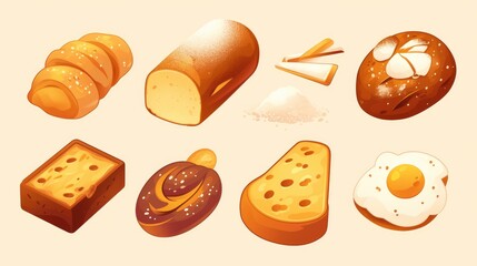 Sticker - An isolated icon of mouthwatering bread