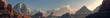 Panoramic Fantasy Landscape with Crystal Structures and Majestic Mountains under a Sunset Sky, Ideal for Science Fiction and Epic Adventure Backgrounds