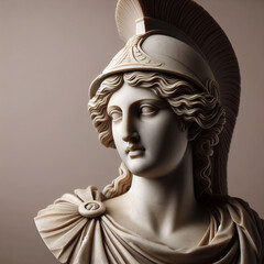 Canvas Print - Athena marble statue, the ancient goddess of science and knowledge, Athens Greece. Athena the ancient Greek goddess. Statue of greek goddess.	