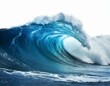 © Nicolas - Large stormy sea wave in deep blue, isolated on white. Nature of the climate. in front