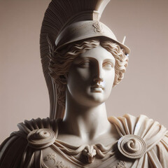Canvas Print - Athena marble statue, the ancient goddess of science and knowledge, Athens Greece. Athena the ancient Greek goddess. Statue of greek goddess.	