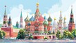 Rusia traditional art of buildings, Generative AI