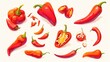 A 2d illustration of a pepper icon set against a crisp white background