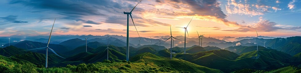 Wall Mural - Wind turbine, renewable energy