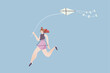© Yaroslav Danylchenko/Stocksy - Careless female in headphones running with flying kite in hand