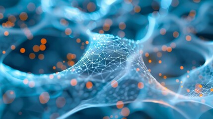 Wall Mural - a close up of a cell with dots and lines. generative ai.