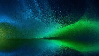Wall Mural - blue green neon light, dark night, grainy grunge texture, abstract fantasy background, gradient colo