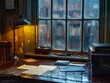 Old-school detective office, rain against the window, the case of the mysterious letter 