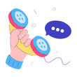 Here is a doodle mini illustration of telephonic communication 