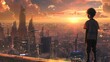 A child stands on a balcony overlooking the city a sense of wonder in their eyes as they take in the futuristic skyline. This dreamer represents the generation that will grow up in .