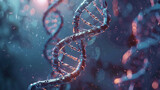 Fototapeta  - DNA, a complex spiral shape, plays an important role in the development of genetic biotechnologies that transform medicine and science, opening up new ways to treat diseases and understand evolution.