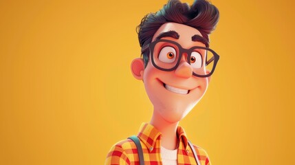 Wall Mural - Illustration of a cartoon icon model in a fun cartoon style concept ready for rendering and rating