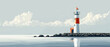 lighthouse in the ocean background 