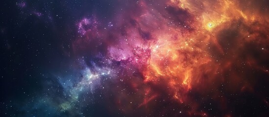 Wall Mural - vibrant hues fill the galaxy, adorned with twinkling stars, nebulas, and celestial wonders in a dazz