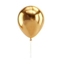 Wall Mural - golden balloon isolated on transparent background generative ai.