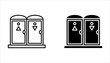 Bio-toilets linear icon set. Thin line customizable illustration on white background