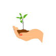 © yudi - Plant in hand. Vector icon.