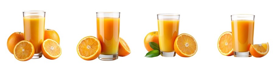 set of orange juice - juicy, juice, drink, liquid isolated on transparent background