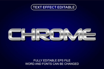 Sticker - 3D TEXT EFFECT CHROME VECTOR EDITABLE