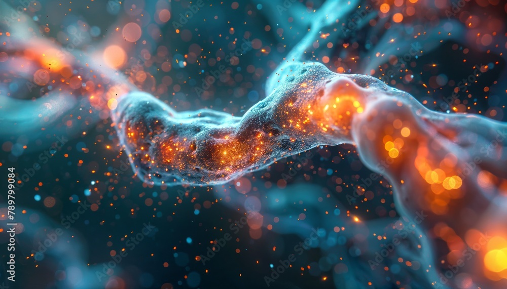 Artistic close-up of myelin sheath formation around a nerve fiber Stock ...
