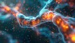 Artistic close-up of myelin sheath formation around a nerve fiber