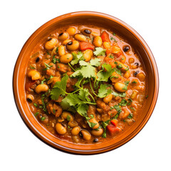 Wall Mural - Delicious Bouca Black Eyed Pea Curry Isolated On White Background 