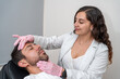 © Alan - Male patient receiving facial skin rejuvenation treatment: doctor's skincare procedure for pampering and lifting