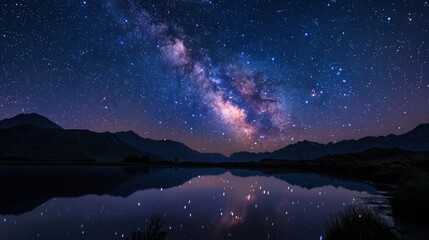 A beautiful night sky with a large milky way