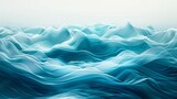 Fototapeta  - an abstract ocean wave graphic with shades of blue, aqua, and teal textures. Design a web banner featuring blue and white water waves as a background resource. 