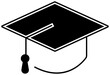 Graduation hat cap fill icon. Academic cap. Graduation student black cap and diploma. Vector Illustration. Vector Graphic. 