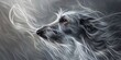 Indistinct image of the dog's wavy fur in motion, suggestive of wind