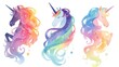 Icon featuring silhouettes of unicorns in watercolor