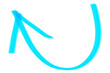 © Rawpixel.com - Png doodle highlight left curved arrow sticker in blue tone