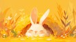 © AkuAku - A cheerful cartoon rabbit happily resides in a cozy burrow