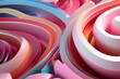 Abstract 3D Render, waves or curves, 3d wallpaper or Background in pop high contrast vibrant color