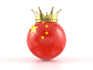 Wall Mural - China flag soccer ball with crown