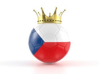 Wall Mural - Czech Republic flag soccer ball with crown