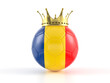 Romania flag soccer ball with crown