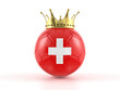 Switzerland flag soccer ball with crown