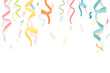 Birthday party png background, colorful ribbons border, festive design