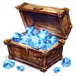 dimond in treasure chest vector on white background