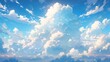 Some clouds in the sky for the background on an image, in the style of realistic hyper - detailed rendering, soft, romantic landscapes, sky - blue and white