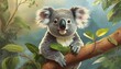 Tree Dweller: Koala Enjoying Eucalyptus in 4K