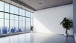 Professional Workplace: 3D Rendering Mockup with Blank White Wall