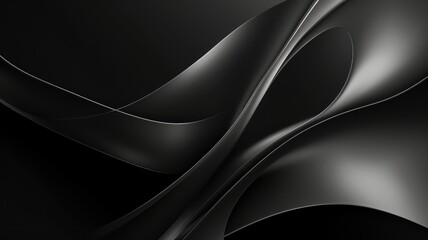 Black and silver smooth flowing shapes.