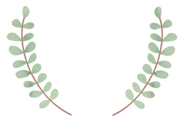 Wall Mural - Leafy wreath badge transparent png